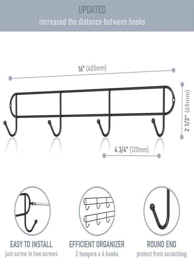 Tibres - Coffee Mug Rack Wall Mounted - Mug Holder - Coffee Cup Organizer - Mug Hanger - Coffee Cup Rack with Mug Hooks for Kitchen - Rustic Farmhouse Storage Tea Cup Hooks - Set of 2 - Black - Image 5